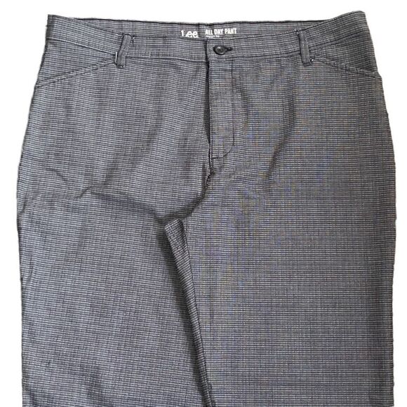 Lee All Day Pant Straight Leg Gray Glenplaid Pants Size 18 Medium - Picture 4 of 16